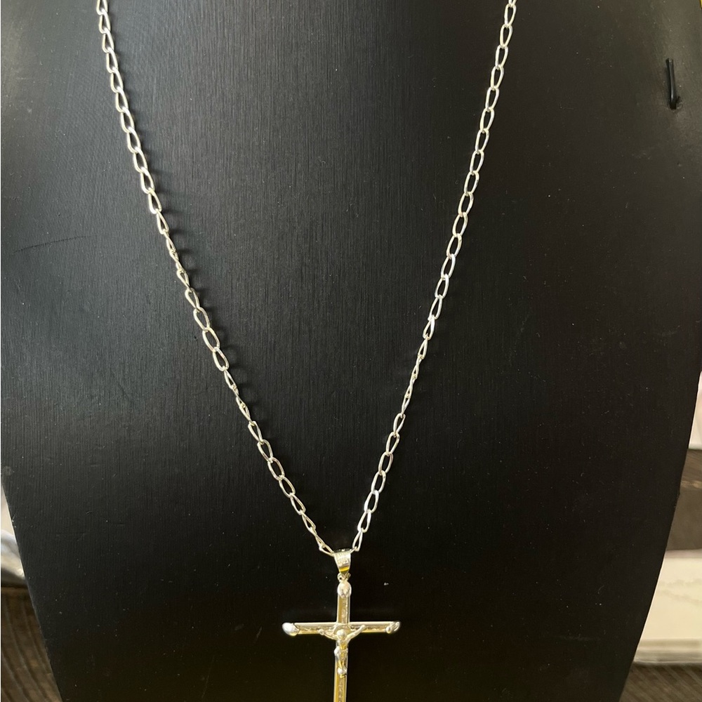 Sterling Silver .925 Cross Pendant Necklace for Women & Men